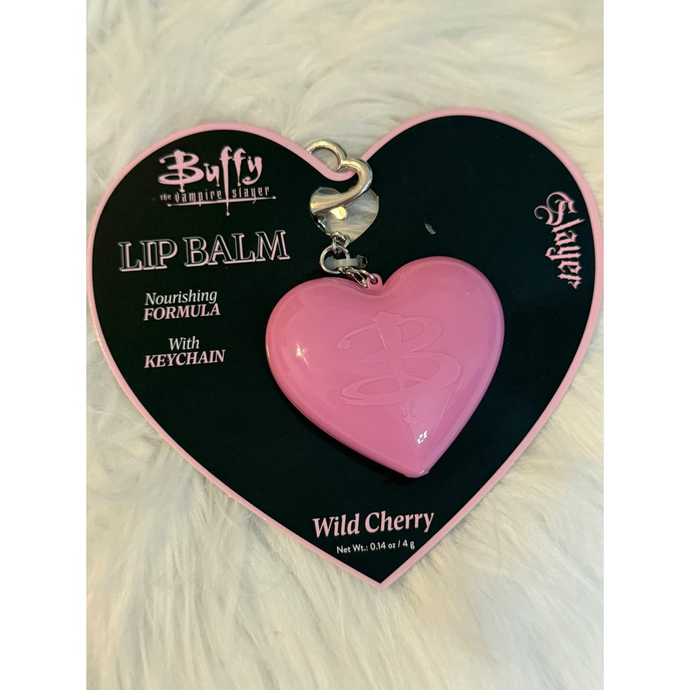Buffy the Vampire Slayer Lip Balm Keychain Wild Cherry Heart Pink New